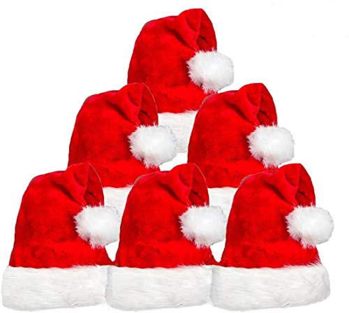 Plush Santa Hat 6 Pack E868