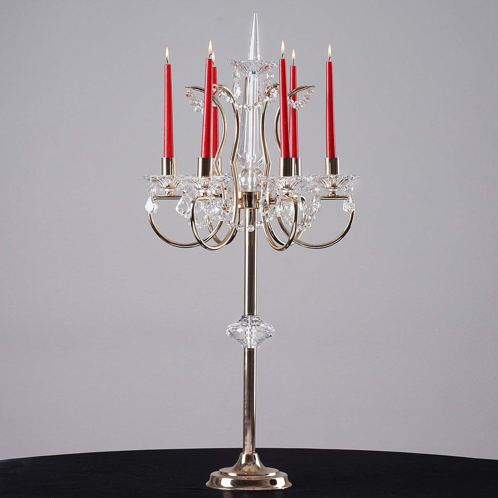 40 Tall 6 Arm Gold Metal Candelabra Candle Holder Z955