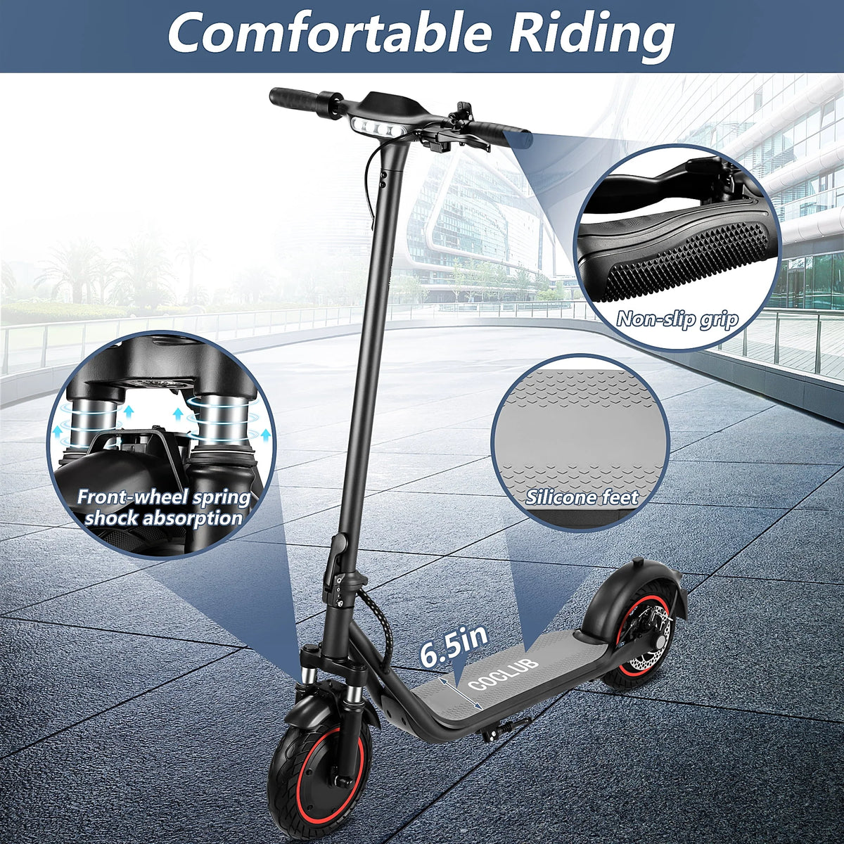 Foldable Electric Scooter with 500 W Motor, Black V402