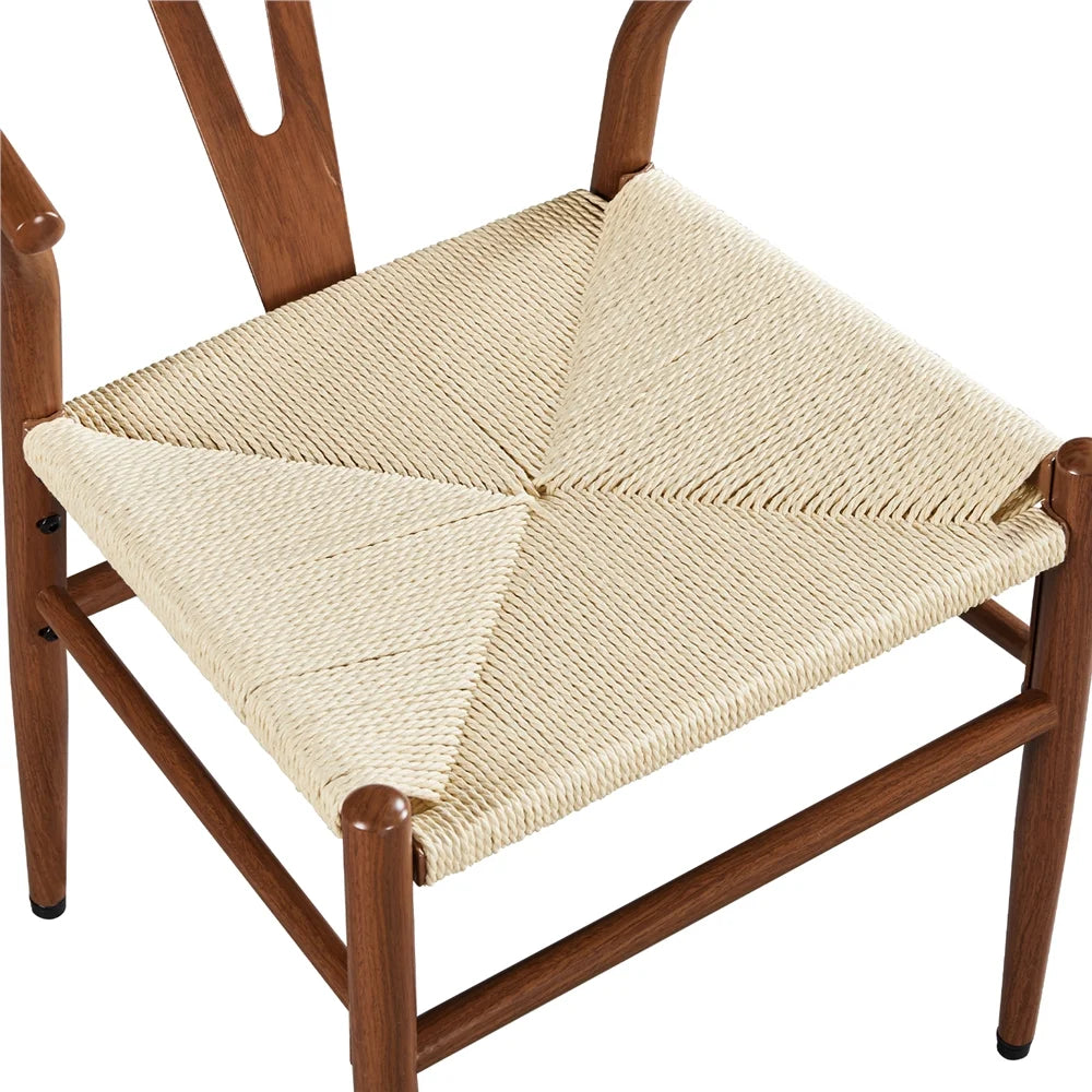 Set of 2 Weave Arm Dining Chairs X4906