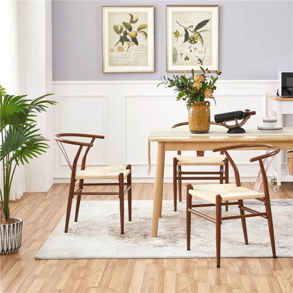 Set of 2 Weave Arm Dining Chairs X4906