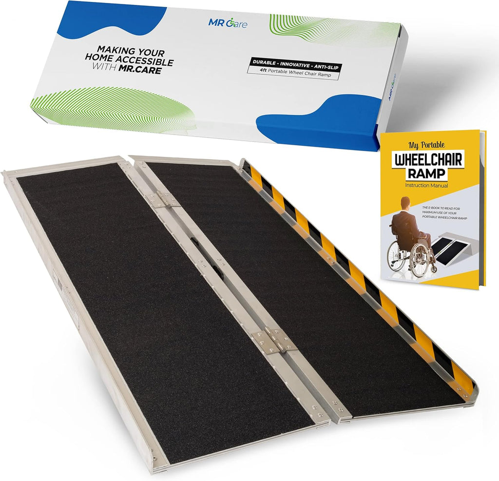 Portable Lightweight Foldable Wheelchair Ramp with Handle 4FT H259
