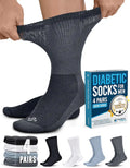 Diabetic Socks for Men 4 Pairs Crew 9-12 U205602