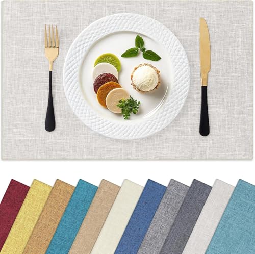Cotton Linen Blend Placemats Set of 6 T3680
