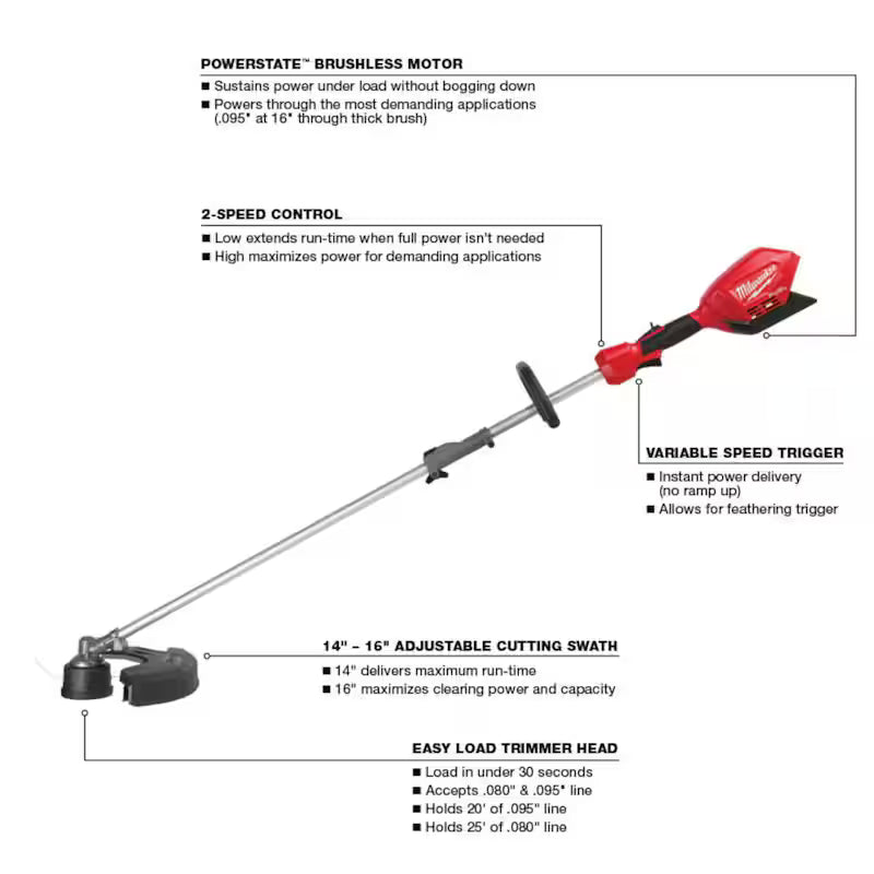 18V Brushless Cordless String Trimmer Blower Combo Kit 4-Tool J1210
