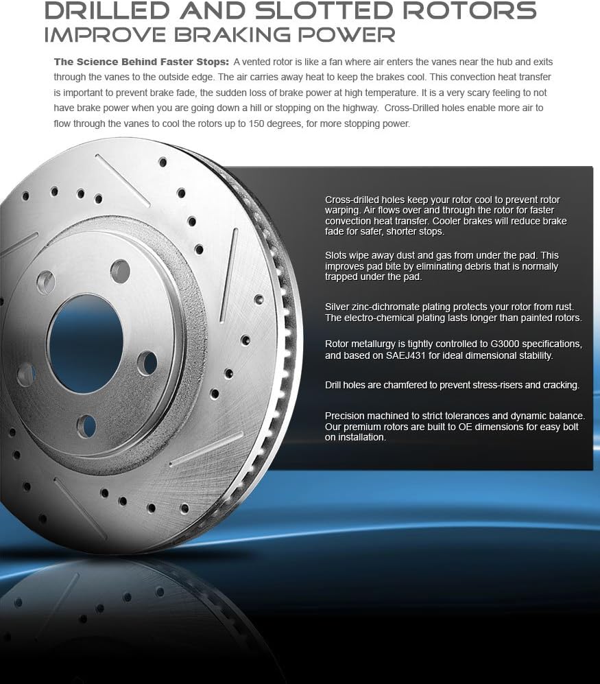 Rear 330mm 6 Lug 2 Rotors + Brake Pads + Clips S165317