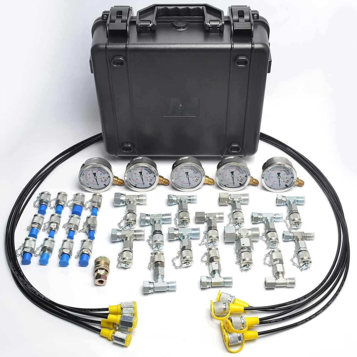 Hydraulic Pressure Test Kit with 5 Gauges & 14 Tee Connectors A661323