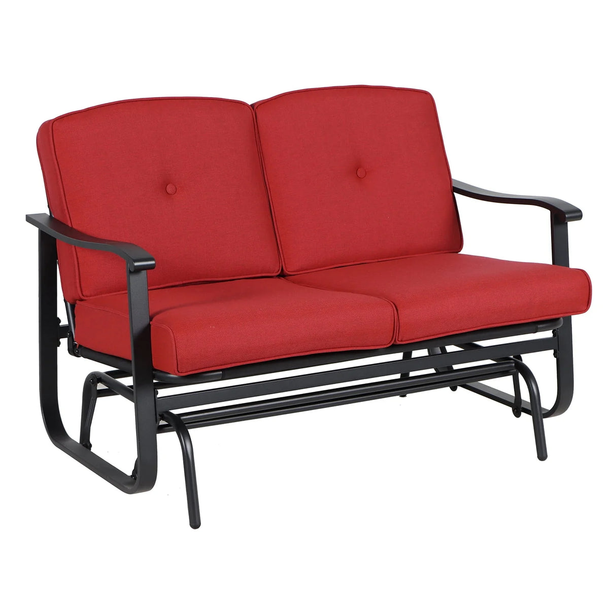 2-Person Outdoor Glider Bench with Cushions, Beige S110120