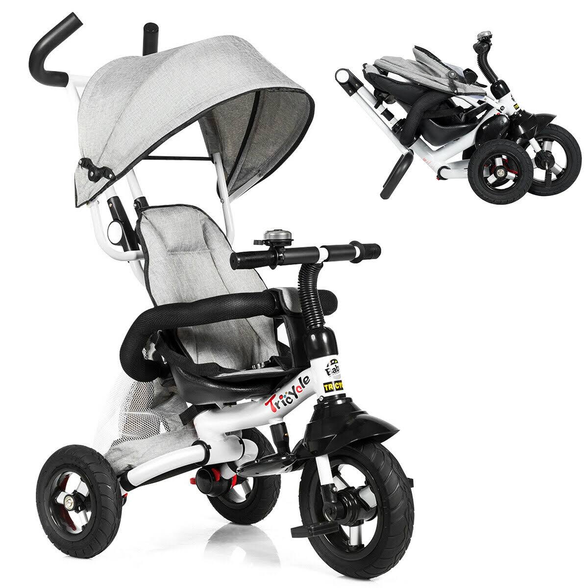 Gray 6-in-1 Kids Stroller Tricycle A76580