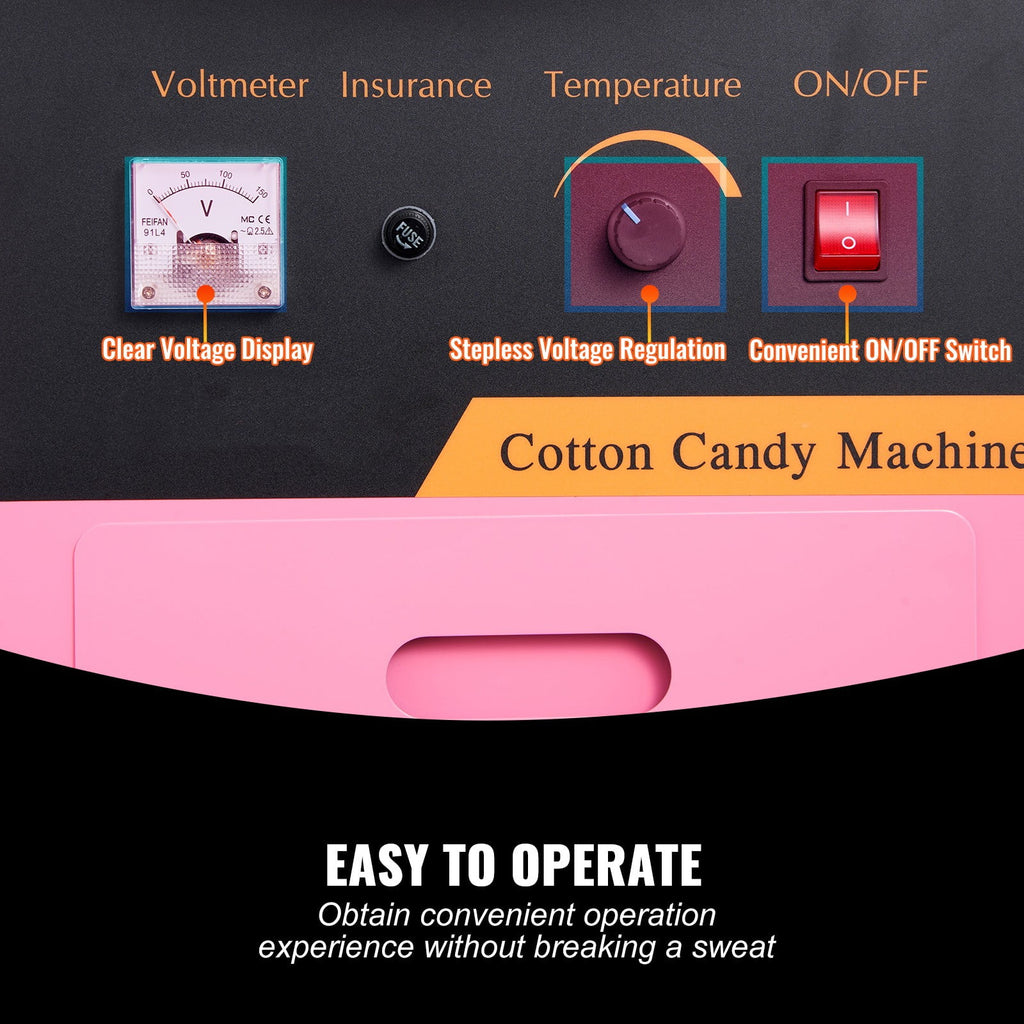 Cotton Candy Machine 21 Inch Stainless Steel Bowl Electric Candy Floss Maker U812678