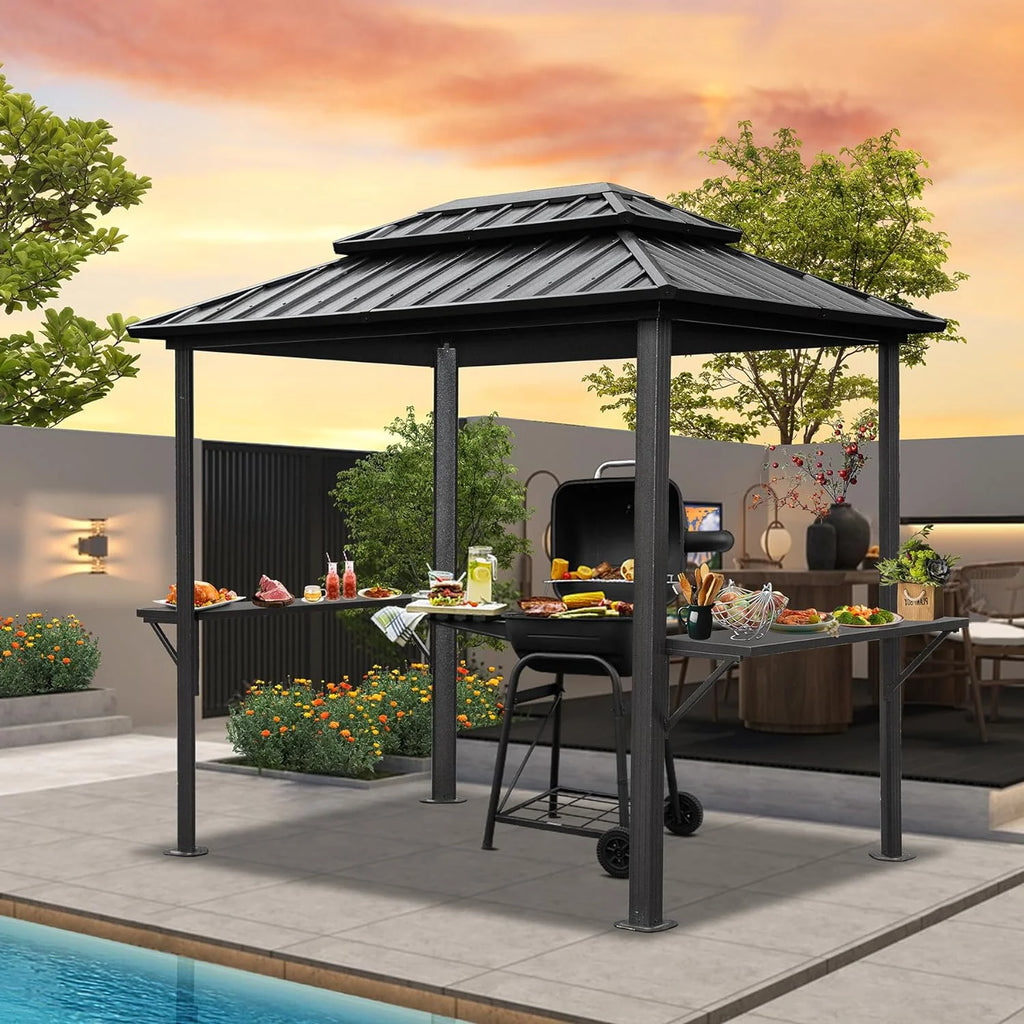 8' 6" Aluminum Grill Gazebo with Shelves T470