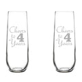 Set of 2 Stemless Glass Champagne Flutes 8.5 oz T99309