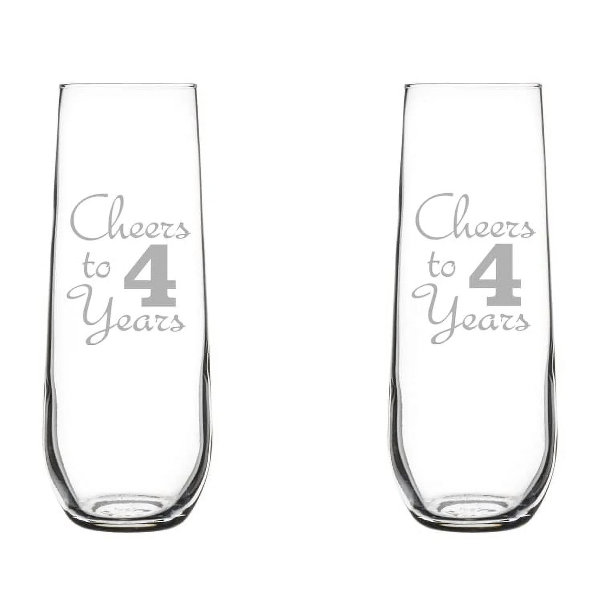 Set of 2 Stemless Glass Champagne Flutes 8.5 oz T99309