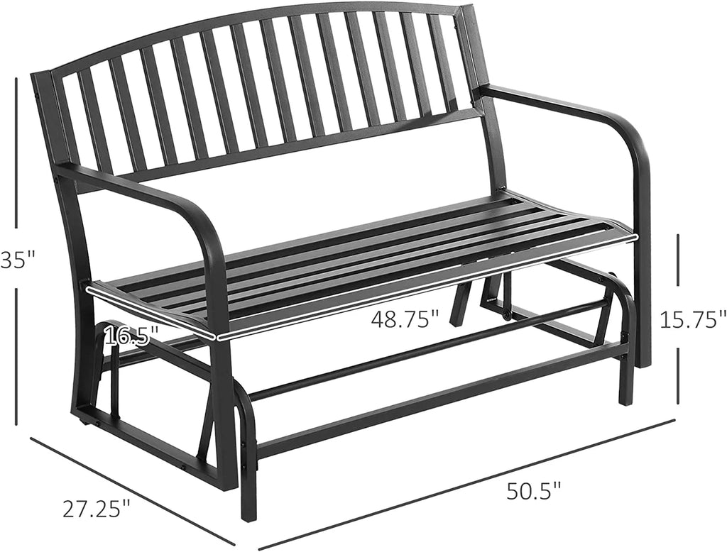 Black Patio Glider Bench E236110