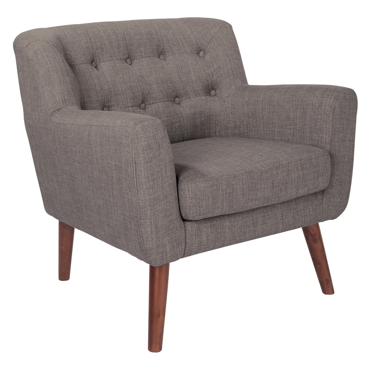 Green Fabric Chair with Coffee Legs V5818