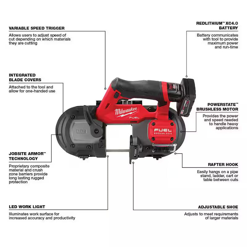 12V Cordless Compact Band Saw Kit with Band Saw Blades P86275