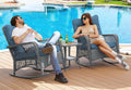 3 Piece Rattan Outdoor Rocking Bistro Set U945
