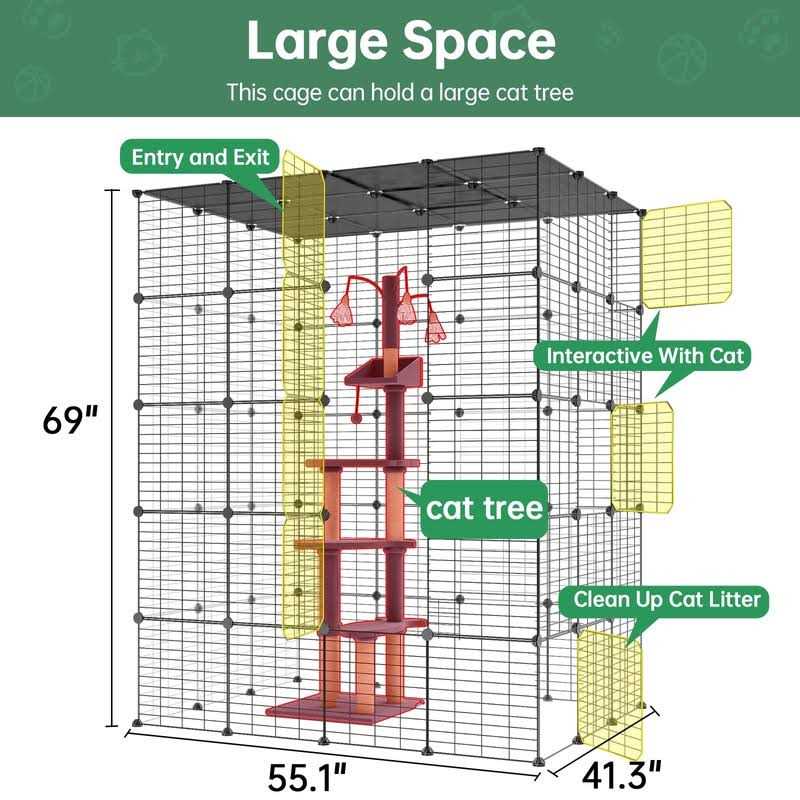 Large Indoor Cat Cage Metal Wire Playpen H2744