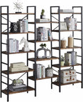 5-Tier Wood and Metal Bookshelf O384