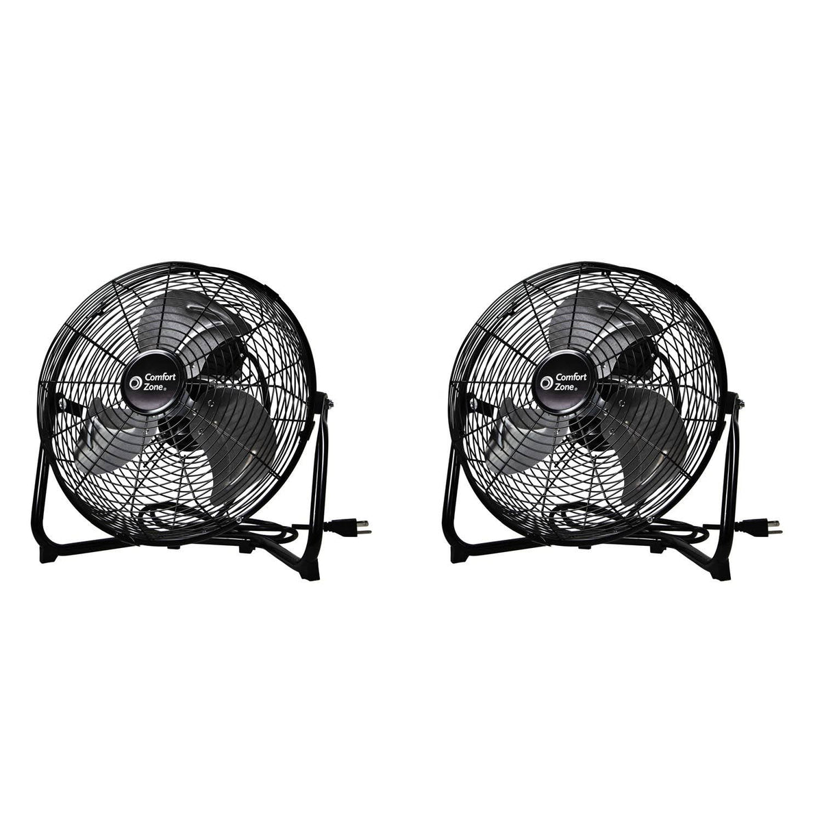 Black 12 inch 3 Speed Adjustable Cradle Fan, 2 Pack J999