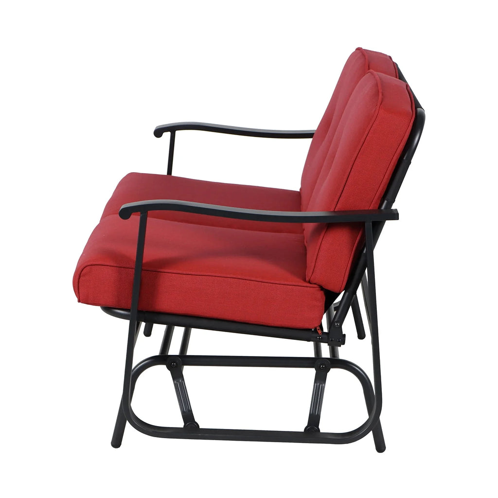 2-Person Outdoor Glider Bench with Cushions, Beige S110120