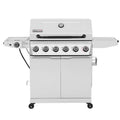 6 Burner Propane Gas Grill with Side Burner, White B734533