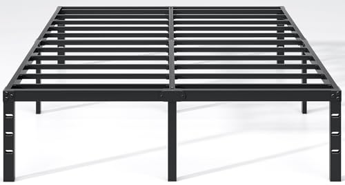 Full Size 18 Inch Black Metal Bed Frame with Storage M1412