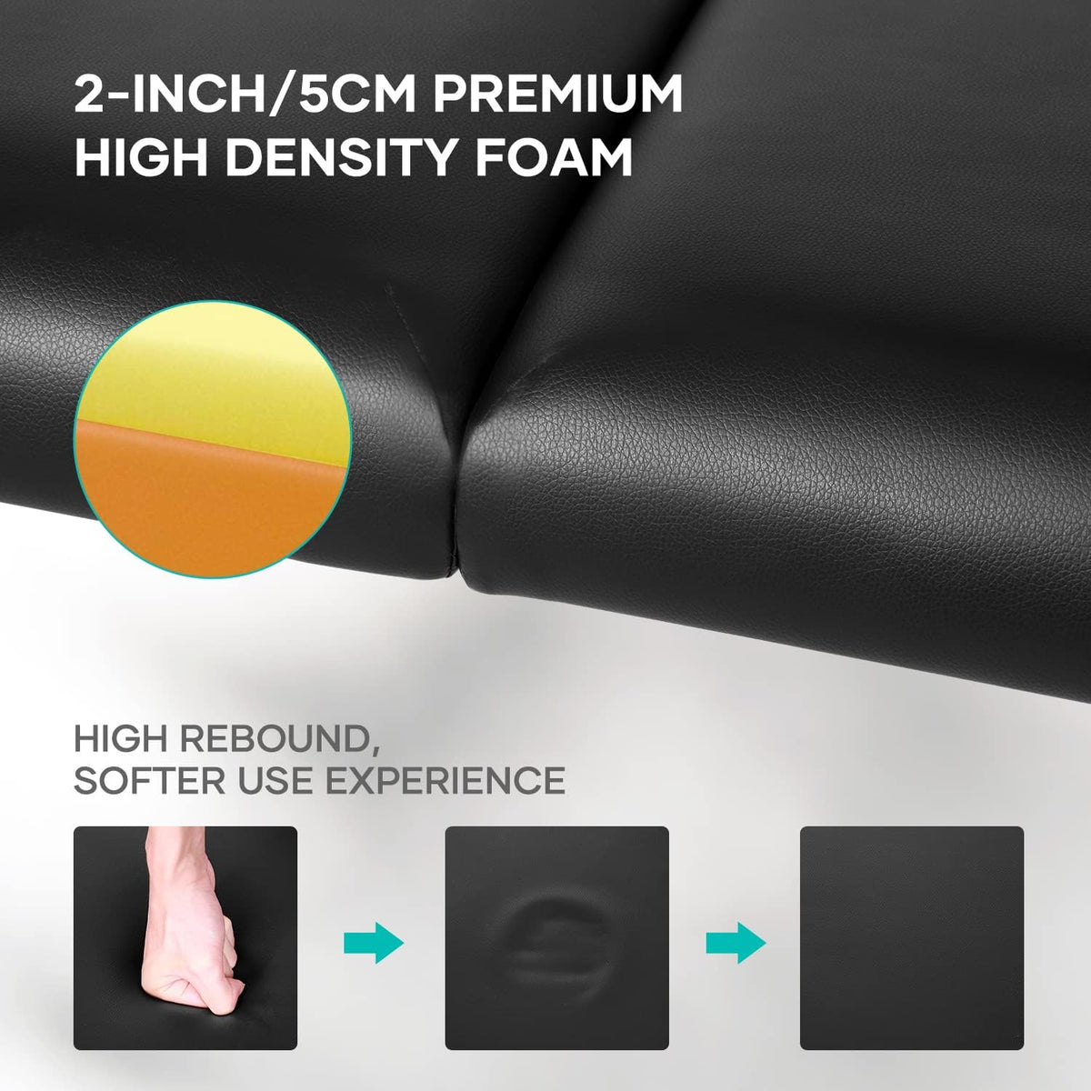 Portable 3 Section Aluminum Massage Table with Carrying Case H77030