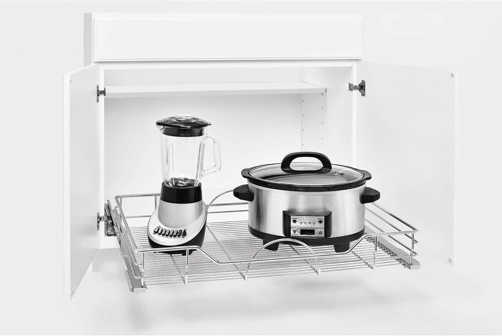 33 x 22 Inch Single Chrome Wire Pull Out Shelf Organizer D6819