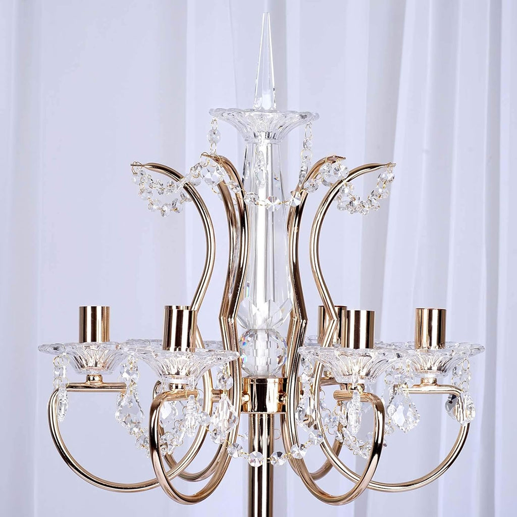 40 Tall 6 Arm Gold Metal Candelabra Candle Holder Z955