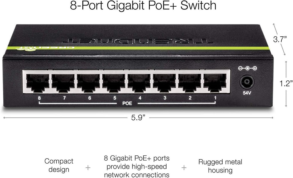 8-Port Gigabit PoE+ Switch P591324