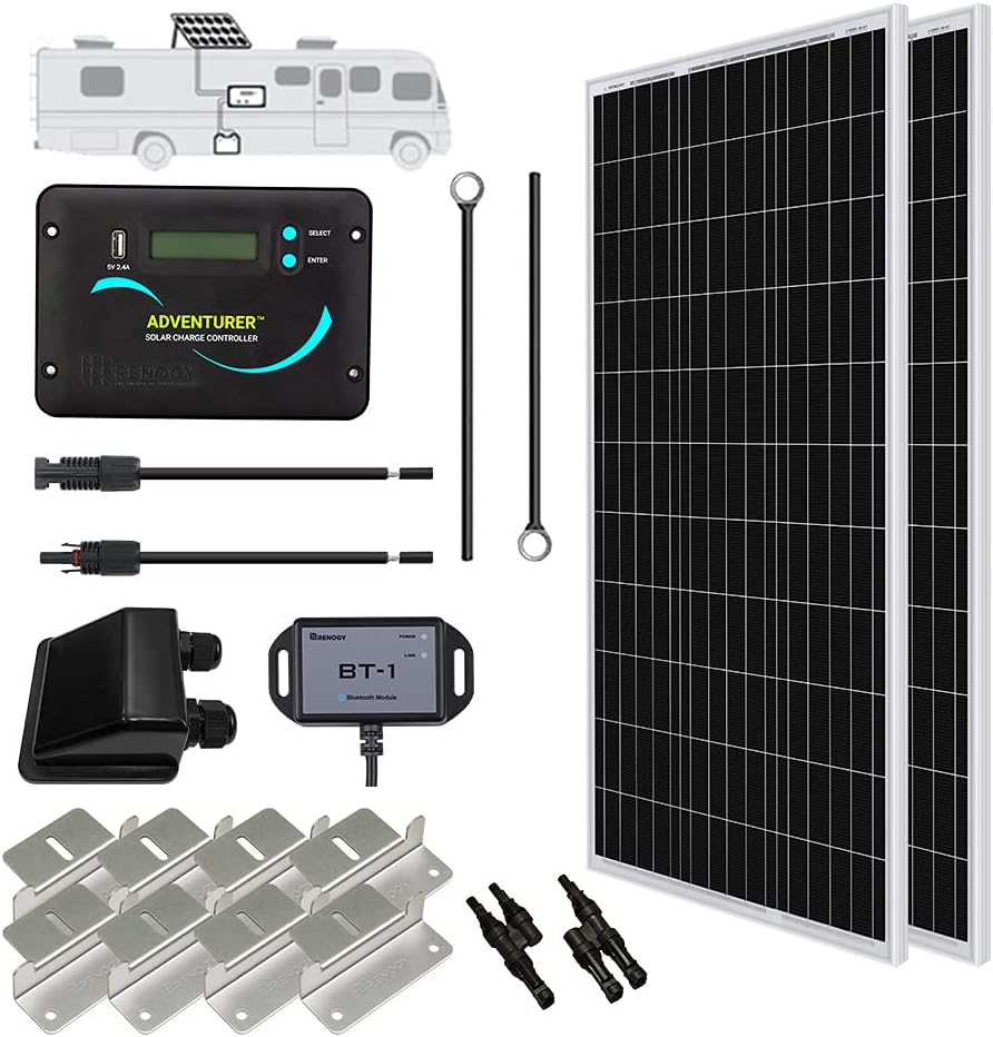200 Watts 12 Volts Monocrystalline Solar Panel Kit with 30A Charge Controller A368