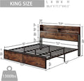 King Size Platform Storage Bed with Bookcase Headboard J605835