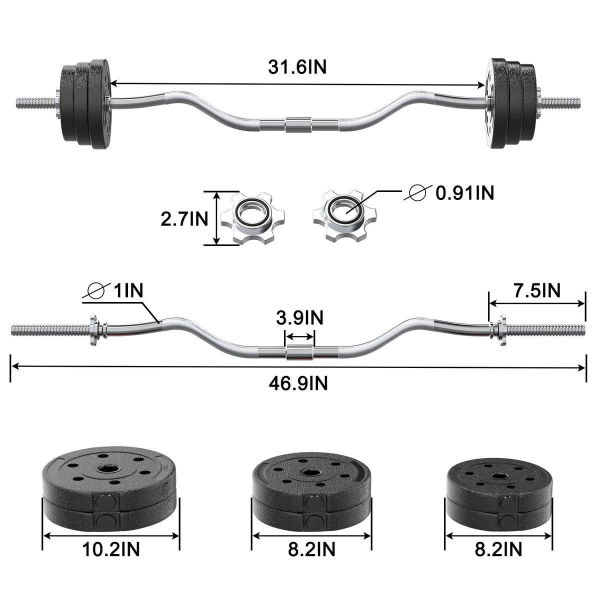 2 in 1 Adjustable Dumbbell Set with Connecting Rod Z7901