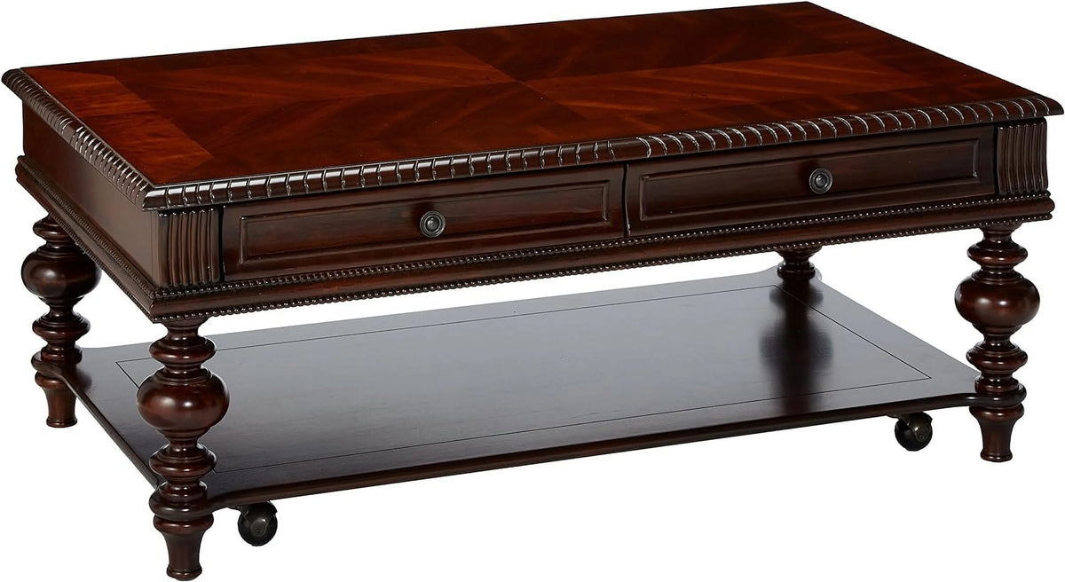 Brown Rectangular Castered Cocktail Table P255