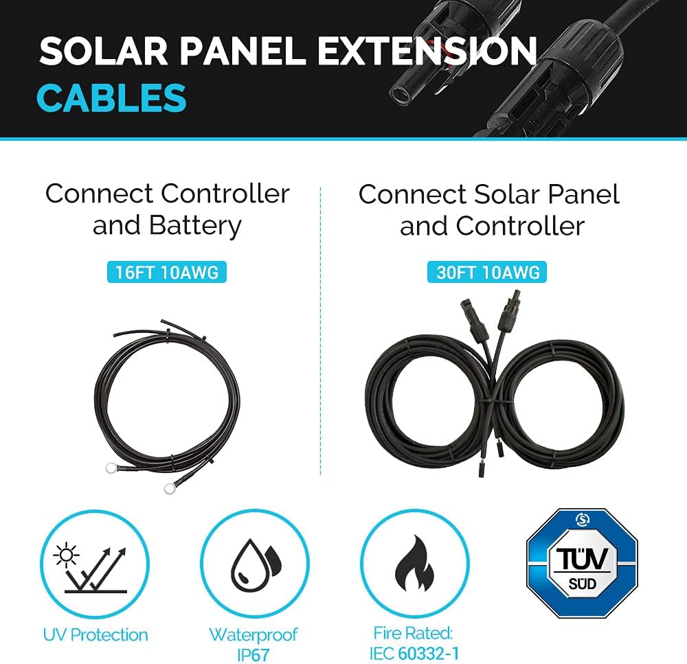 200 Watts 12 Volts Monocrystalline Solar Panel Kit with 30A Charge Controller A368