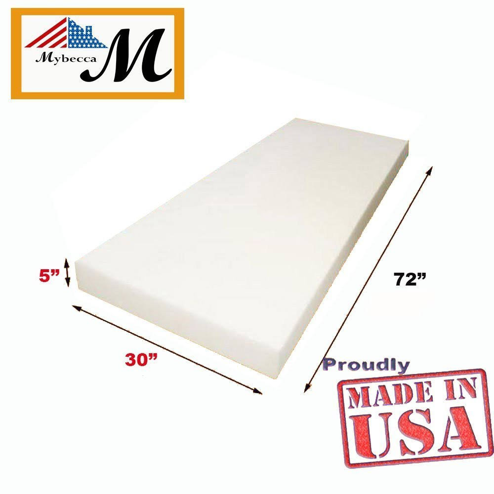 Upholstery Foam Cushion High Density 5" W x 30" H x 72" L T1649