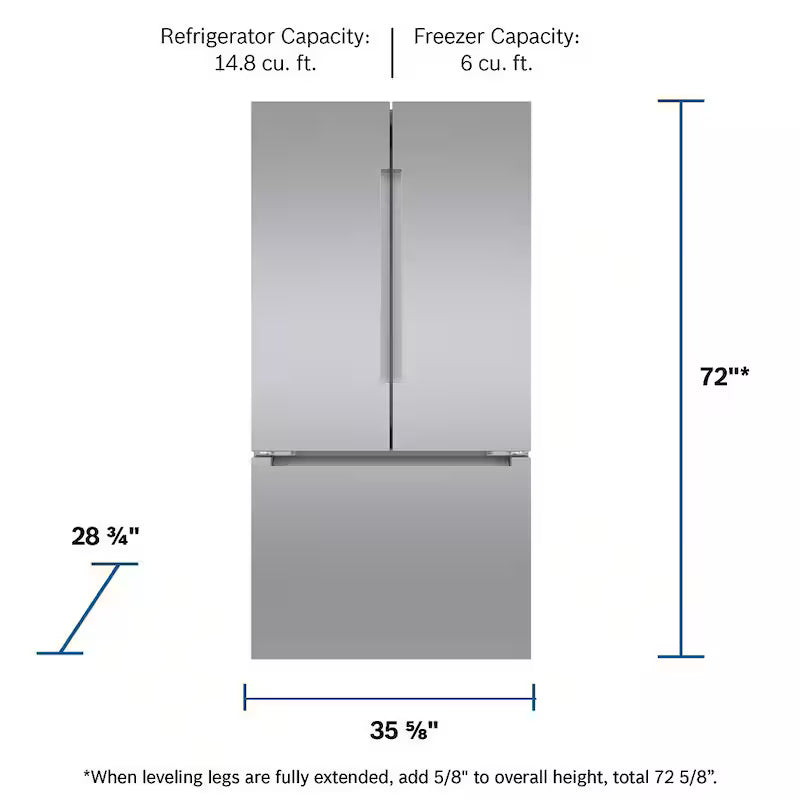 20.8 cu ft French Door Refrigerator with Internal Water Dispenser V100914
