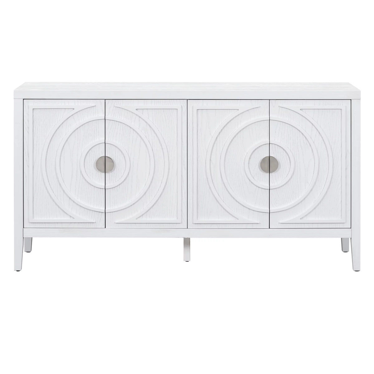 White 4 Door Wooden Accent Cabinet with Adjustable Shelves N77618