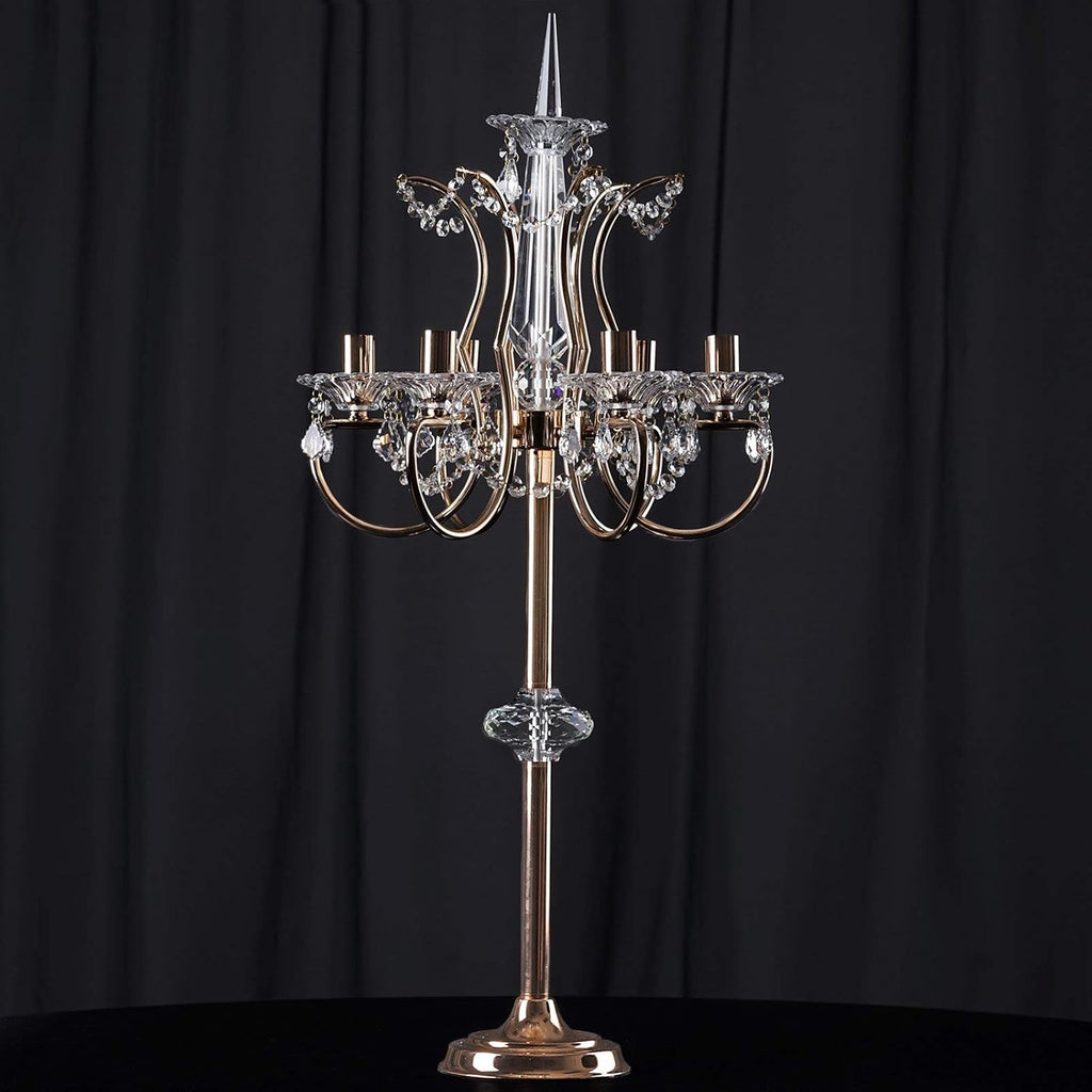 40 Tall 6 Arm Gold Metal Candelabra Candle Holder Z955