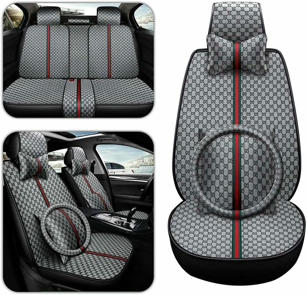 Faux Leather Car Seat Covers Full Set Q98311