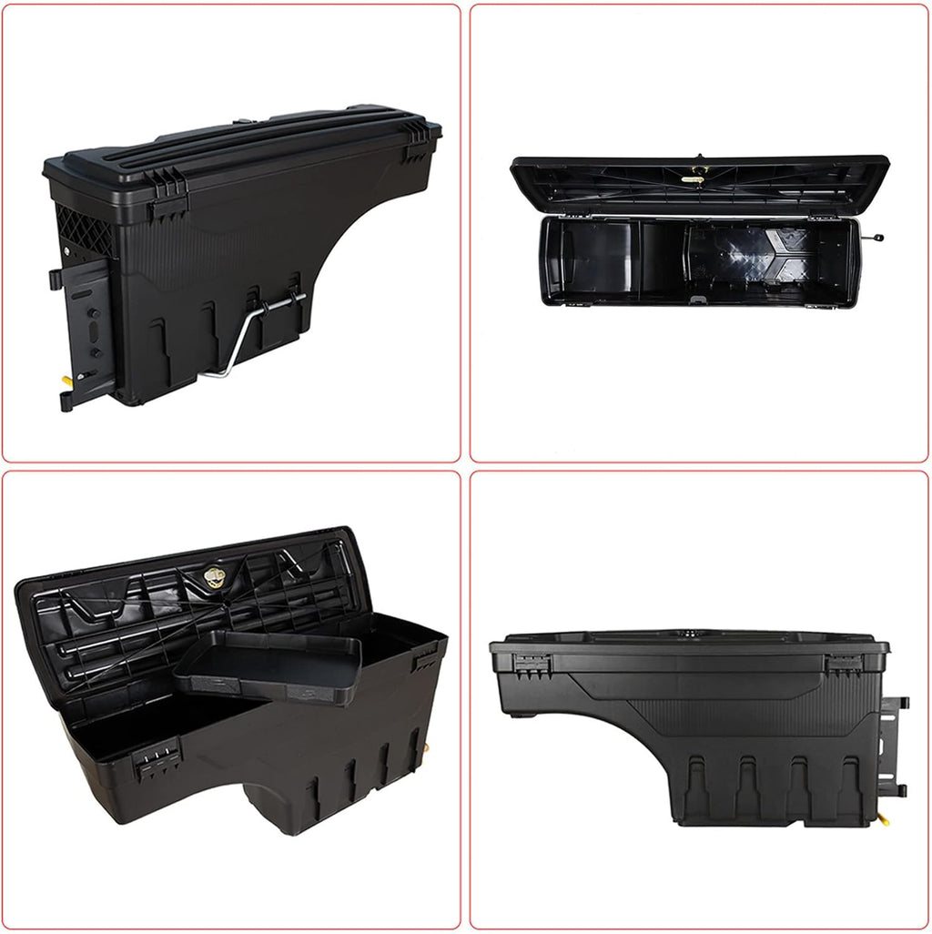 Truck Bed Wheel Well Storage Case Tool Box Left Driver Side + Right Passenger Side W/Lock & Keys O42522