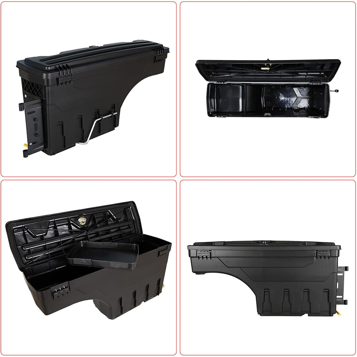Truck Bed Wheel Well Storage Case Tool Box Left Driver Side + Right Passenger Side W/Lock & Keys O42522