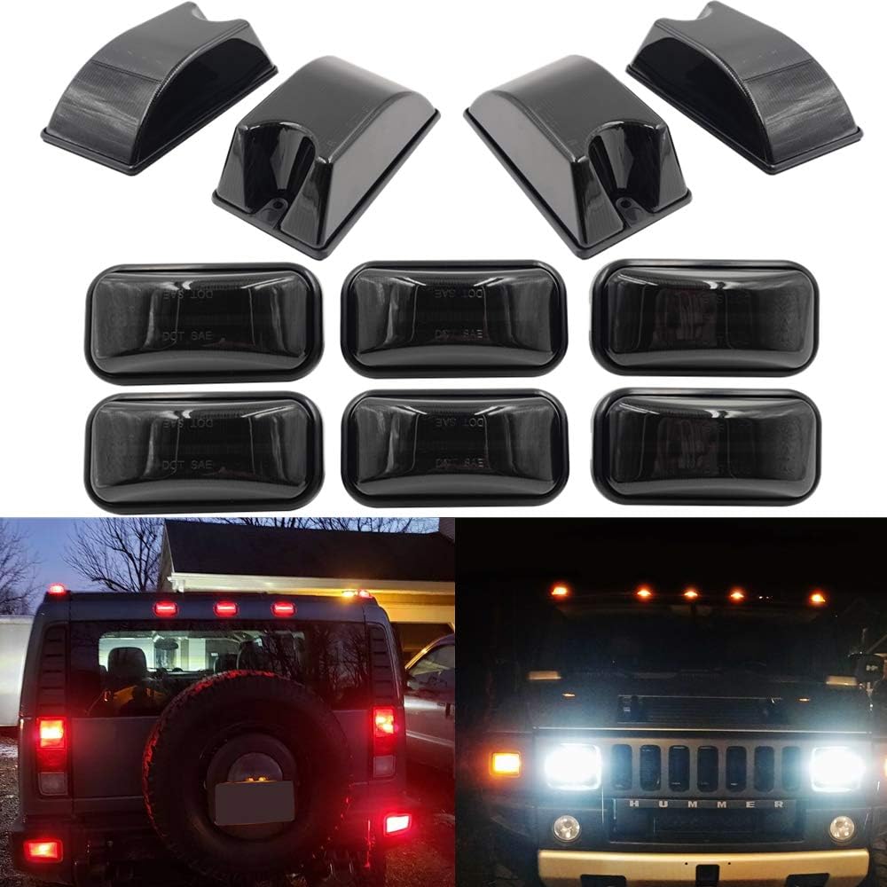LED Cab Marker Lights 10pcs Smoke Lens Amber Red Q9246