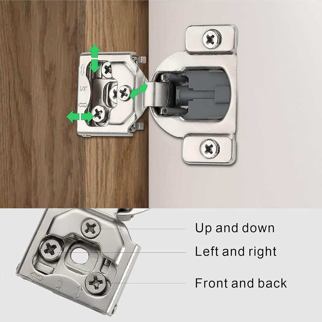 10 Pack 1/2 Inch Soft Close Cabinet Hinges Nickel Plated with Screws T922799