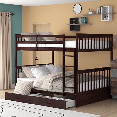 Twin-Over-Twin Bunk Bed with Trundle, Storage, USB Ports, Desk, Guardrail, White X8158