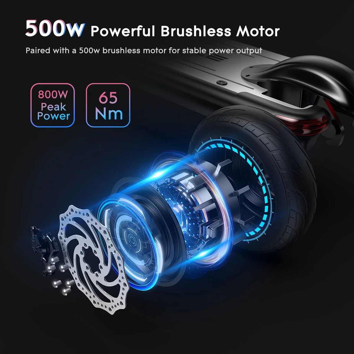 500W Foldable Electric Scooter with 10" Fat Tires T202266