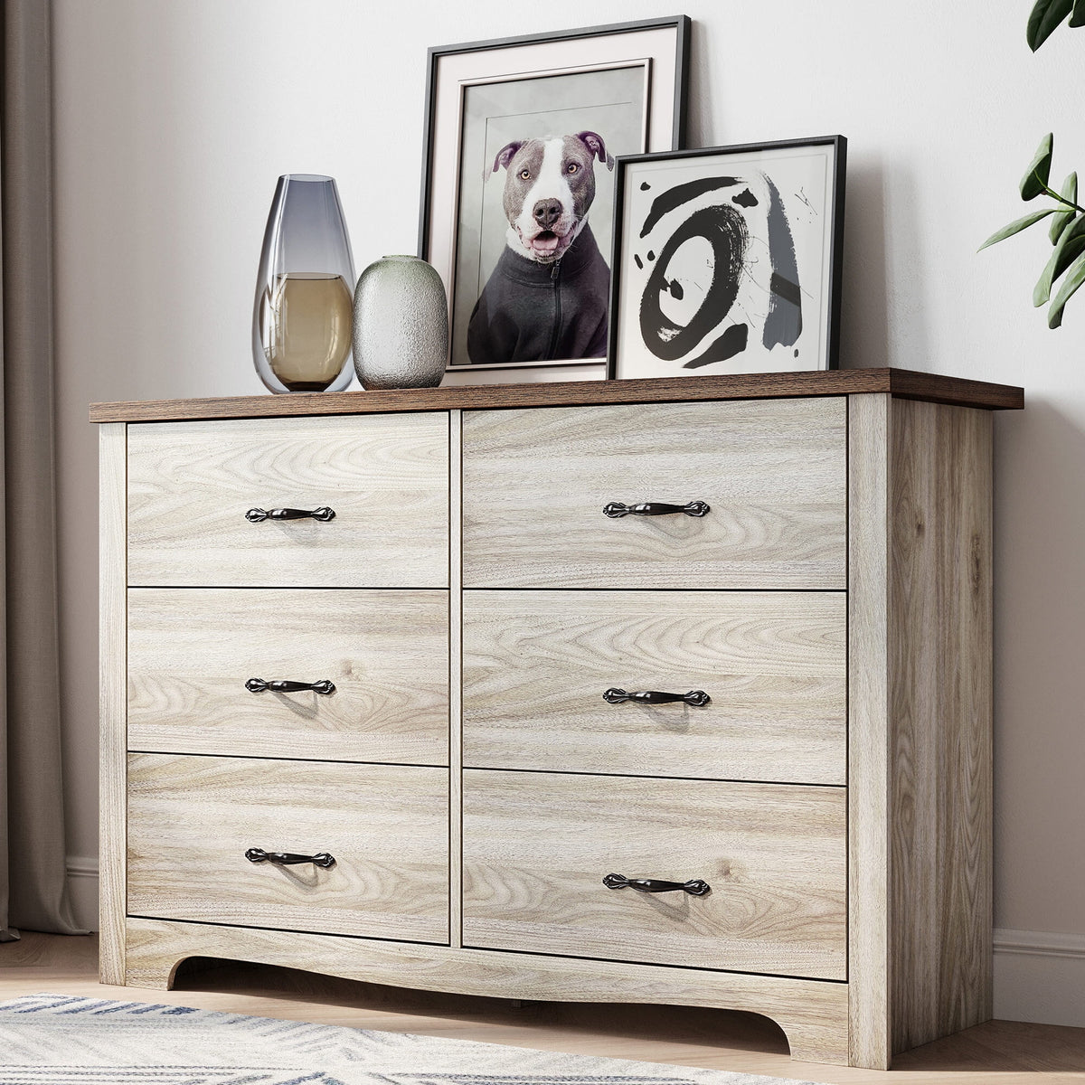 Black 5 Drawer Dresser K7005