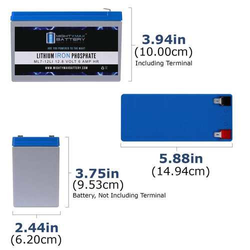 12V 7AH Lithium Replacement Battery 3 Pack N391013