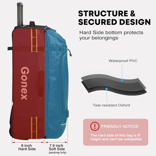 100L Water Repellent Rolling Duffle Bag with Wheels L185